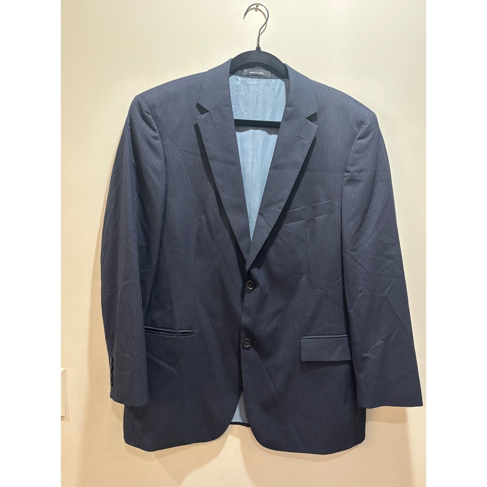 Hugo Boss Navy Pinstripe Blazer Super 120 Virgin Wool Suit Sports Coat 42R